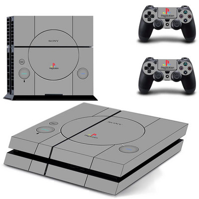 Καθαρό λευκό Σχέδιο λογότυπου Σύμβολο PS4 Κάλυμμα αυτοκόλλητου δέρματος για κονσόλα και 2 χειριστήρια PS4 Skins Vinyl