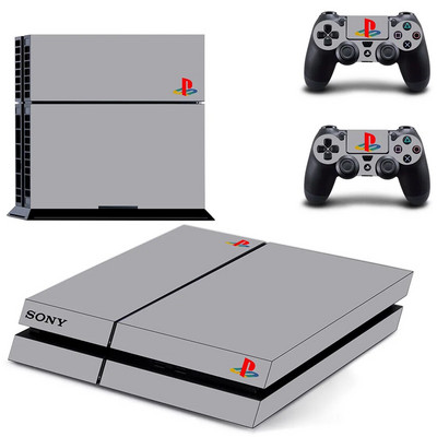 Καθαρό λευκό Σχέδιο λογότυπου Σύμβολο PS4 Κάλυμμα αυτοκόλλητου δέρματος για κονσόλα και 2 χειριστήρια PS4 Skins Vinyl