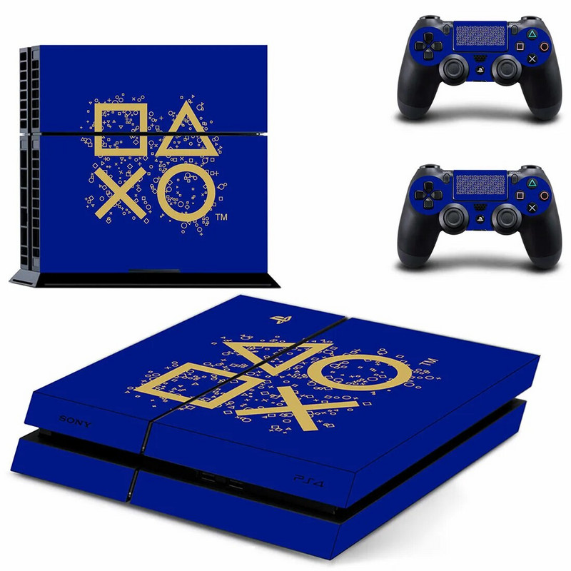 Pure White Symbol Logo Design PS4 Skin Skins Decal Cover konsolei un 2 Controllers PS4 Skins Vinila
