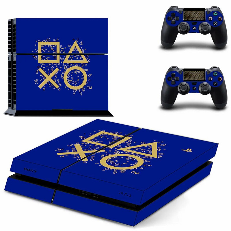Pure White Symbol Logo Design PS4 Skin Skins Decal Cover konsolei un 2 Controllers PS4 Skins Vinila