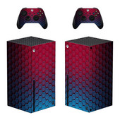 Κόκκινο Geometry Style Xbox Series X Skin Sticker for Console & 2 Controller Decal Vinyl Protective Skins Style 1