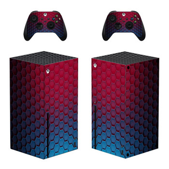 Κόκκινο Geometry Style Xbox Series X Skin Sticker for Console & 2 Controller Decal Vinyl Protective Skins Style 1