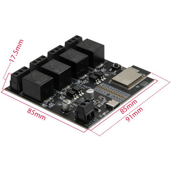 LILYGO® TTGO T-Relay ESP32 Безжичен модул DC 5V 4 групи релейна платка за разработка 4MB Flash WiFi Bluetooth Дистанционно управление на превключвателя