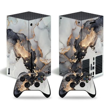 GAMEGENIXX Skin Sticker Marble Texture Protective Decal Cover Full Set Συμβατό με κονσόλα X-box Series X και 2 χειριστήρια