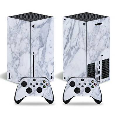 GAMEGENIXX Skin Sticker Marble Texture Protective Decal Cover Full Set Συμβατό με κονσόλα X-box Series X και 2 χειριστήρια