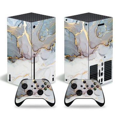 GAMEGENIXX Skin Sticker Marble Texture Protective Decal Cover Full Set Συμβατό με κονσόλα X-box Series X και 2 χειριστήρια
