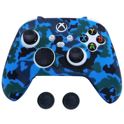 Pehme silikoonist libisemisvastane kukkumisvastane nahka kaitsev ümbris XBOX-seeria X/S kontrolleri tarvikute jaoks koos pöidlaga käepideme korgiga