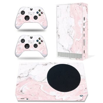 Για κονσόλα Xbox Series S και 2 χειριστήρια Skin Sticker Full Set Προστατευτικό κάλυμμα περιτυλίγματος βινυλίου Ροζ σχέδιο