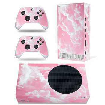 За конзола Xbox Series S и 2 контролера Стикер за кожа Пълен комплект защитна винилова обвивка Розов дизайн