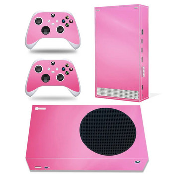 За конзола Xbox Series S и 2 контролера Стикер за кожа Пълен комплект защитна винилова обвивка Розов дизайн