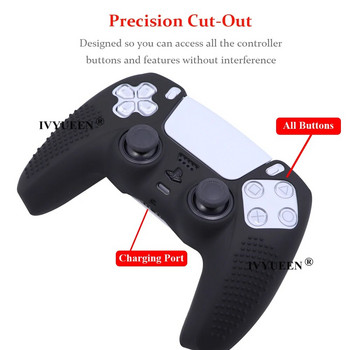 IVYUEEN Update Version Противоплъзгаща се силиконова обвивка за PlayStation 5 Dualsense PS5 Controller Case Костюм за оригинално зарядно устройство