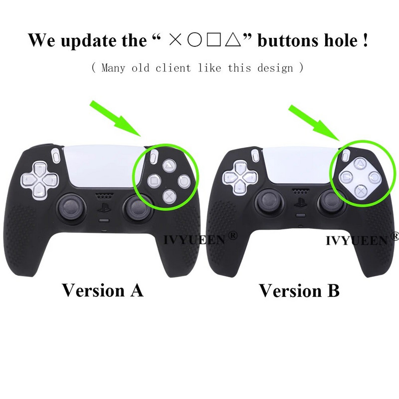 IVYUEEN atjauninātās versijas Pretslīdes silikona apvalks PlayStation 5 Dualsense PS5 kontroliera korpusa uzvalks oriģinālajam lādētājam