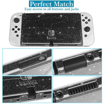 Διάφανη Clear Crystal Glitter Case for Switch Oled Game Console Protective Hard Shell Case Cover for Switch Oled Shell Skin