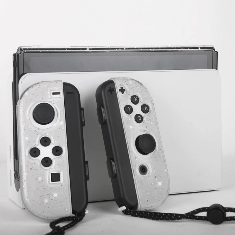 Διάφανη Clear Crystal Glitter Case for Switch Oled Game Console Protective Hard Shell Case Cover for Switch Oled Shell Skin