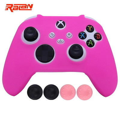 Roosa pehmest silikoonist mängupuldi kulumiskindel kaitsekate Skin Grip Case Joystick kate XBox-seeria SX kontrolleri nahale