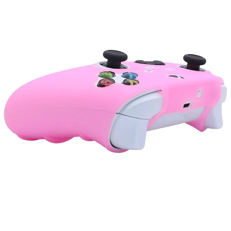 Roosa pehmest silikoonist mängupuldi kulumiskindel kaitsekate Skin Grip Case Joystick kate XBox-seeria SX kontrolleri nahale