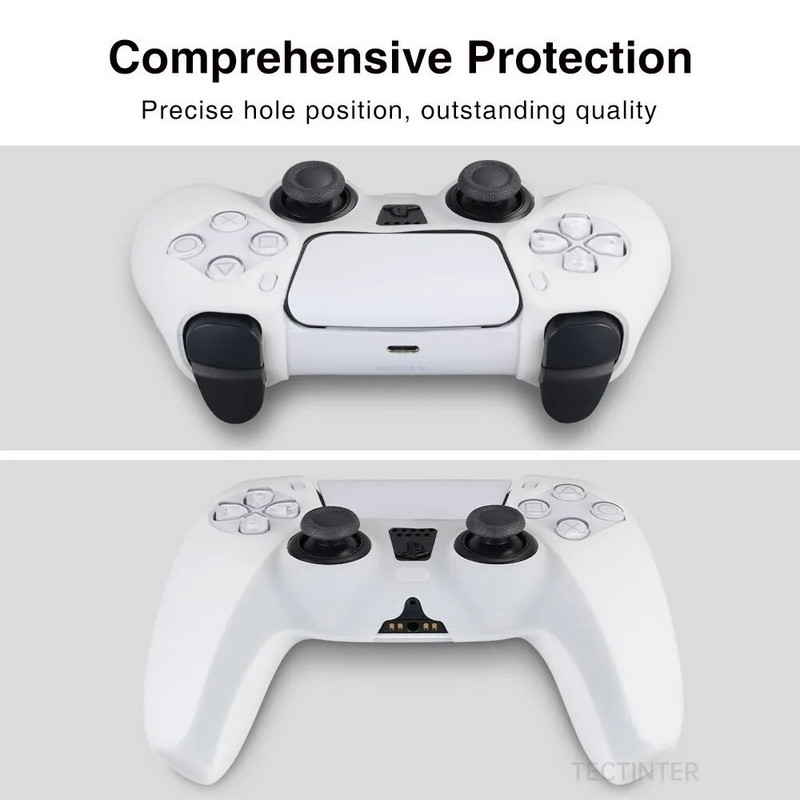 Λαμπερή θήκη σιλικόνης για χειριστήριο PS5 Λαστιχένιο κέλυφος για το χειριστήριο παιχνιδιών PS5 Joystick για αξεσουάρ PS5 Καπέλα λαβής αντίχειρα