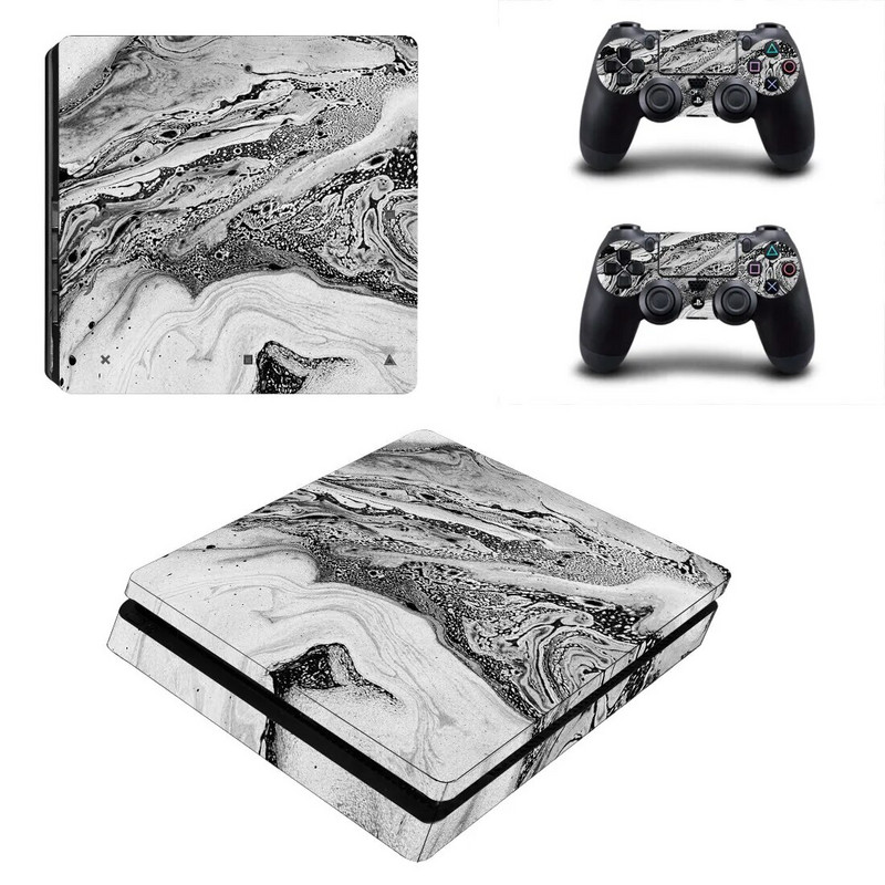 Marble Stone PS4 Slim Stickers Play Station 4 Skin Uzlīmes uzlīme PlayStation 4 PS4 Slim konsolei un kontroliera apvalkam
