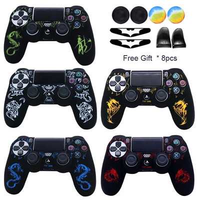 Laser Carving Silikonska meka kontrolna torbica za PS4 Kontroler Skin Cases Gamepad Joystick Dodaci za igre Navlaka za Playstation 4