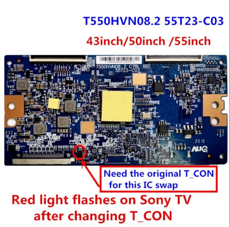 Uus T550HVN08.2 CTRL BD 55T23-C03 Tcon tahvel teleriplaadile Tcon kaart 43/50/55-tollise teleri jaoks Professional T550HVN08.2 55T23-C03