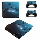 Starry Sky Planet PS4 Slim Sticker Play station 4 Skin Sticker Decals for PlayStation 4 PS4 Slim Console & Controller Skin Vinyl