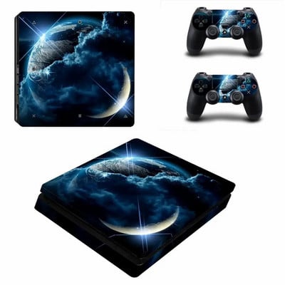 Starry Sky Planet PS4 Slim Sticker Play station 4 Skin Sticker Decals for PlayStation 4 PS4 Slim Console & Controller Skin Vinyl