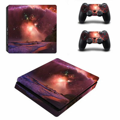 Starry Sky Planet PS4 Slim Sticker Play station 4 Skin Sticker Decals for PlayStation 4 PS4 Slim Console & Controller Skin Vinyl
