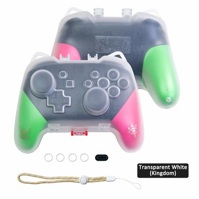 Για Nintendo Switch Pro Controller Προστατευτική θήκη Διαφανές Clear Crystal κάλυμμα Controller Handle Shell με θύρα φόρτισης