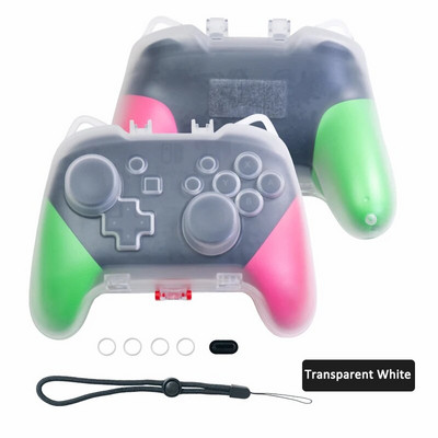 Για Nintendo Switch Pro Controller Προστατευτική θήκη Διαφανές Clear Crystal κάλυμμα Controller Handle Shell με θύρα φόρτισης