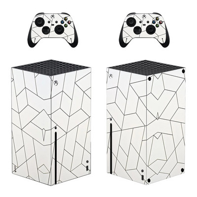 Λευκό στυλ Xbox Series X Skin αυτοκόλλητο για κονσόλα & 2 χειριστήρια Decal Vinyl Protective Skins Style 1