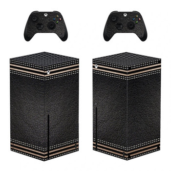 Винтидж бизнес черен стил Стикер за кожата на Xbox Series X за конзола и 2 контролера Стикери Винилови защитни кожи Стил 1