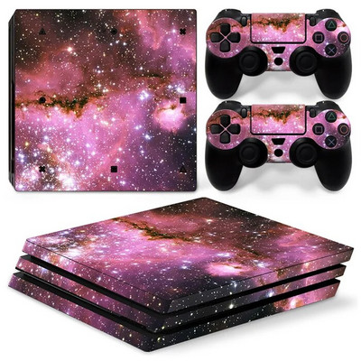 GAMEGENIXX Skin Sticker Nebula Design kaitsev vinüülist ümbriskatte täiskomplekt PS4 Pro konsooli ja 2 kontrolleri jaoks