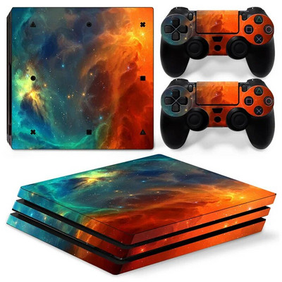 GAMEGENIXX Skin Sticker Nebula Design kaitsev vinüülist ümbriskatte täiskomplekt PS4 Pro konsooli ja 2 kontrolleri jaoks