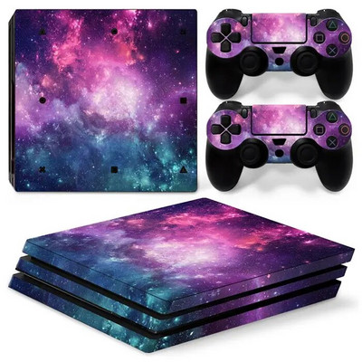 GAMEGENIXX Skin Sticker Nebula Design kaitsev vinüülist ümbriskatte täiskomplekt PS4 Pro konsooli ja 2 kontrolleri jaoks