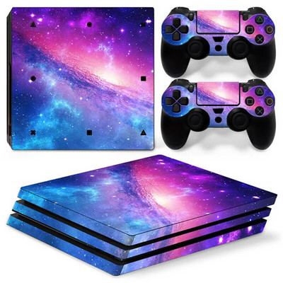 GAMEGENIXX Skin Sticker Nebula Design kaitsev vinüülist ümbriskatte täiskomplekt PS4 Pro konsooli ja 2 kontrolleri jaoks