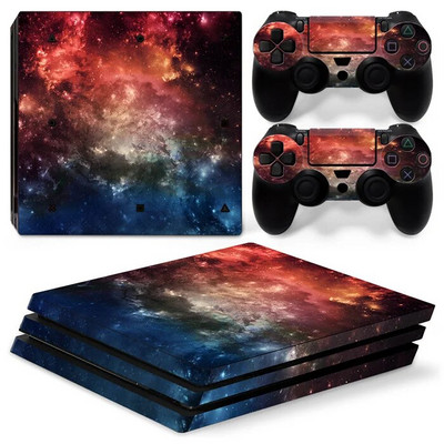 GAMEGENIXX Skin Sticker Nebula Design kaitsev vinüülist ümbriskatte täiskomplekt PS4 Pro konsooli ja 2 kontrolleri jaoks