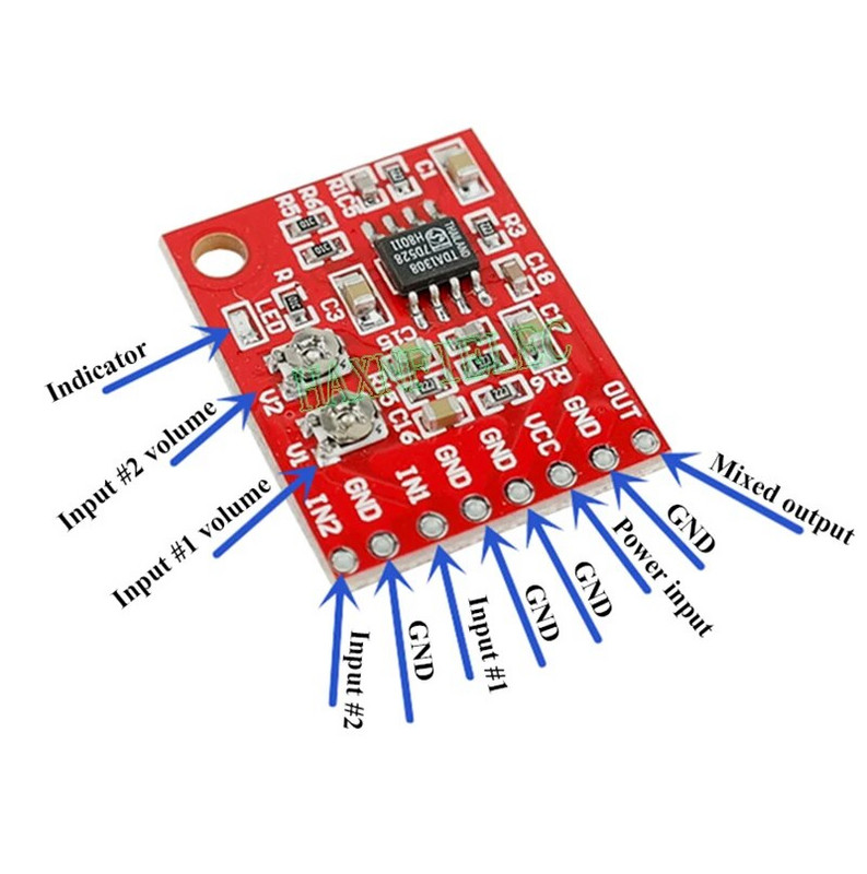 NE5532 TDA1308 2-suunaline monohelisignaali sisend, mikserplaadi mikseri segamoodul mikrofoni häälheli jaoks