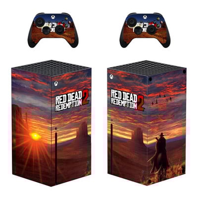 Αυτοκόλλητο δέρματος Red Dead Style Xbox Series X για κονσόλα & 2 χειριστήρια Decal Vinyl Protective Skins Style 1