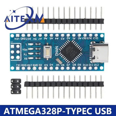 Mini / Type-C / Micro USB Nano 3.0 Alglaaduriga ühilduva Nano kontrolleriga arduino CH340 USB draiveri 16Mhz ATMEGA328P jaoks