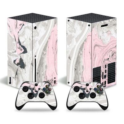 Skin Sticker Marble Texture Cover Wrap Vinyl Full Set Συμβατό με κονσόλα X-box Series X και 2 χειριστήρια