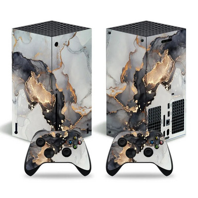 Skin Sticker Marble Texture Cover Wrap Vinyl Full Set Συμβατό με κονσόλα X-box Series X και 2 χειριστήρια