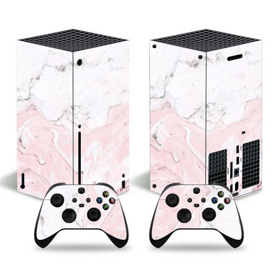 Skin Sticker Marble Texture Cover Wrap Vinyl Full Set Συμβατό με κονσόλα X-box Series X και 2 χειριστήρια