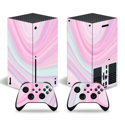 Skin Sticker Marble Texture Cover Wrap Vinyl Full Set Συμβατό με κονσόλα X-box Series X και 2 χειριστήρια