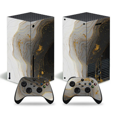 Skin Sticker Marble Texture Cover Wrap Vinyl Full Set Συμβατό με κονσόλα X-box Series X και 2 χειριστήρια