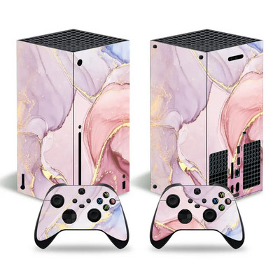 Skin Sticker Marble Texture Cover Wrap Vinyl Full Set Συμβατό με κονσόλα X-box Series X και 2 χειριστήρια
