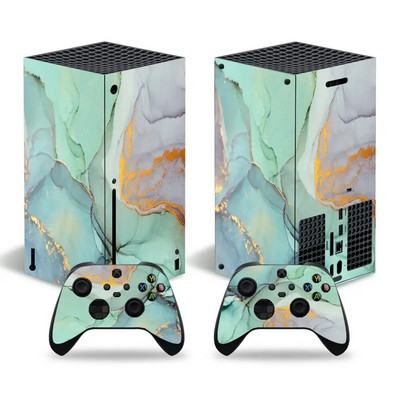 Skin Sticker Marble Texture Cover Wrap Vinyl Full Set Συμβατό με κονσόλα X-box Series X και 2 χειριστήρια