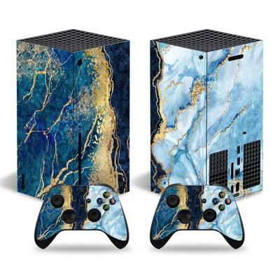 Skin Sticker Marble Texture Cover Wrap Vinyl Full Set Συμβατό με κονσόλα X-box Series X και 2 χειριστήρια
