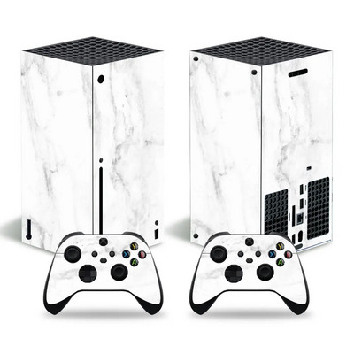 Skin Sticker Marble Texture Cover Wrap Vinyl Full Set Συμβατό με κονσόλα X-box Series X και 2 χειριστήρια
