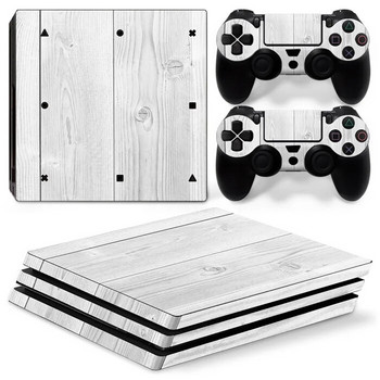 GAMEGENIXX Skin Sticker Wood Grain Προστατευτικό κάλυμμα αυτοκόλλητων βινυλίου για κονσόλα PS4 Pro και 2 χειριστήρια