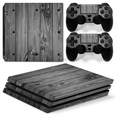 GAMEGENIXX Skin Sticker Wood Grain Προστατευτικό κάλυμμα αυτοκόλλητων βινυλίου για κονσόλα PS4 Pro και 2 χειριστήρια